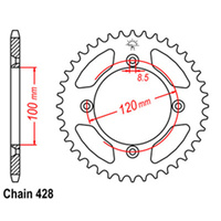 REAR SPROCKET - STEEL 50T 428P