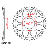 REAR SPROCKET - STEEL 46T 530P