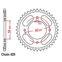 REAR SPROCKET - 36T 420P