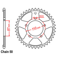 Z - REAR SPROCKET - STEEL 42T 530P