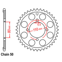 REAR SPROCKET - STEEL 40T 530P