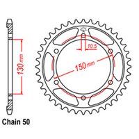 REAR SPROCKET - STEEL 38T 530P