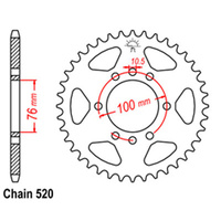 REAR SPROCKET - STEEL 47T 520P D/D DR500