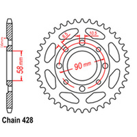 REAR SPROCKET - STEEL 35T 428P D/D