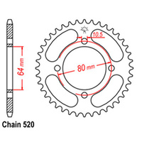 REAR SPROCKET - STEEL 32T 520P