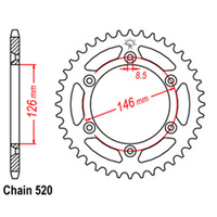 REAR SPROCKET - STEEL 48T 520P