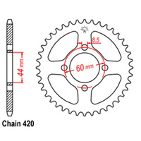 REAR SPROCKET - STEEL 46T 420P