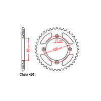 REAR SPROCKET - STEEL 38T 420P