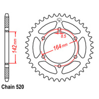 REAR SPROCKET - STEEL 46T 520P