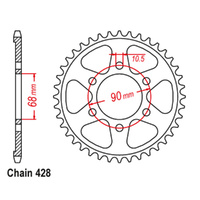 REAR SPROCKET - STEEL 48T 428P CB125R 2019