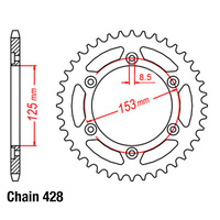 REAR SPROCKET - STEEL 56T #428