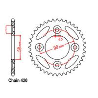 REAR SPROCKET - STEEL 37T 420P