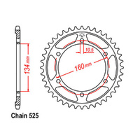 REAR SPROCKET - STEEL 41T 525P