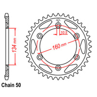 REAR SPROCKET - STEEL 40T 530P