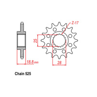 FRONT SPROCKET - STEEL 19T #525