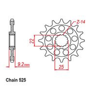 FRONT SPROCKET - 16T 525P