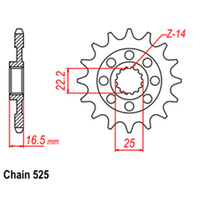 FRONT SPROCKET - STEEL 15T 525P