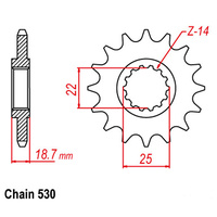 FRONT SPROCKET - STEEL 15T 530P