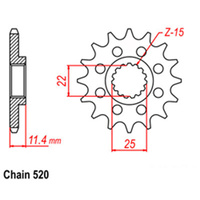 FRONT SPROCKET - STEEL 14T 520P