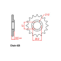 FRONT SPROCKET - STEEL 13T 428P