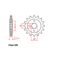 FRONT SPROCKET - STEEL 14T 520P