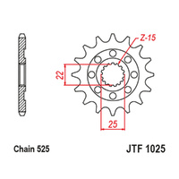 FRONT SPROCKET - STEEL 15T 525P