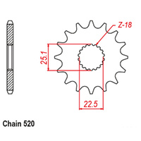 FRONT SPROCKET - STEEL 18T 520P