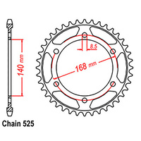 REAR SPROCKET - STEEL 41T 525P ALT-B03