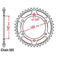 REAR SPROCKET - STEEL 42T 525P ALT B03