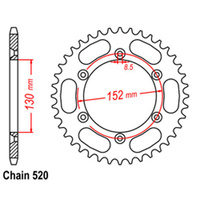 REAR SPROCKET - STEEL 48T 520P