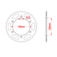 REAR SPROCKET - STEEL 44T 525P