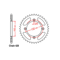 REAR SPROCKET - STEEL 46T 428P