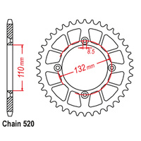 REAR SPROCKET - STEEL 50T 520P