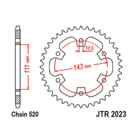 REAR SPROCKET - STEEL 42T 520P