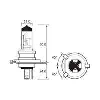 BULB - TUNGSRAM Extra Life 12V 60/55W - H4 - P43T-38