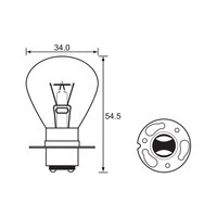 BULB - HEADLIGHT 6V 35/35W - P15D - A3223 (min 10 buy)