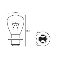 BULB - HEADLIGHT 12V 45/45W - P15D-3 - A4344 (min 10 Buy)