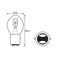 BULB - HEADLIGHT 12V 15/15W - BA20D - A7374A (min 10 Buy)