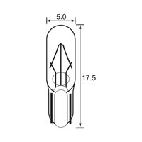 BULB - WEDGE TYPE 12V 1.2W - T5 - 5301 B10  A5143 (min 10 Buy)