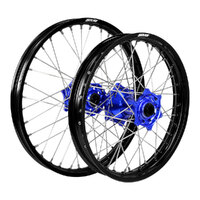 STATES MX WHEEL SET 21/18 - BLK/BLUE/SIL -YAMAHA YZ/YZF 02-22/WR450F 19-22