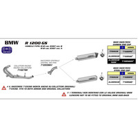 ARROW 71293MI [RAS]: LINK PIPE INOX RE #71689 SIL - BMW R1200GS 04>05