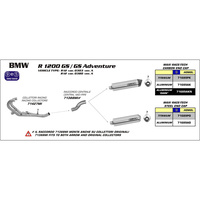 ARROW 71388MI [RAS]: LINK PIPE SST RE #71689 SIL - BMW R1200GS/ADV 06>09 [2