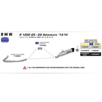 SPC - ARROW BMW R1200GS 13 HOM ALU MAXI RACE-TECH S-O CBN CAP