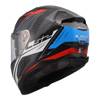 LS2 FF811 Vector II Carbon Savage Helmet - White / Blue / Red (L)