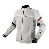 LS2 Riva Men's Jacket - Light Grey / Hi-Vis Orange (4XL)