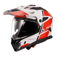 LS2 MX702 Pioneer II Hill Helmet - White / Red (S)