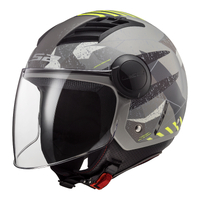 LS2 OF562 Airflow (S) Camo - Matte Titanium / Yellow