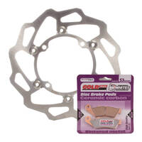 Brake Disc & Pad Front Kit - Kawasaki KX250F '15 - Wave