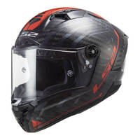 LS2 FF805C Thunder Carbon Sputnik Helmet - Metal / Red