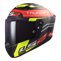 LS2 FF805C Thunder Carbon Attack - Matte Red / Hi-Vis Yellow